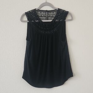 White House Black Market Black Lace Blouse